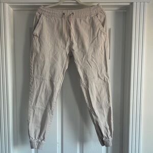 London Fog Light Beige Joggers and Black joggers